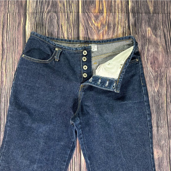 Women’s Vintage Deadstock Elephant Flare Extra Wide Bell Bottoms Dark Denim - Picture 3 of 8